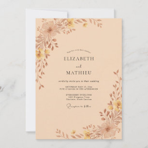 Kupfer-Laub-Eukalyptus-Hochzeit Einladung