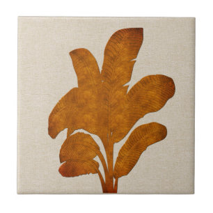 Kupfer Linen Banana Pflanze Collage Fliese
