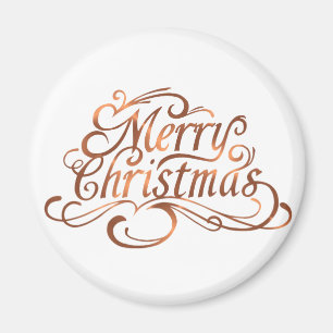 Kupfer-Look Frohe Weihnachtsskriptgestaltung Magnet