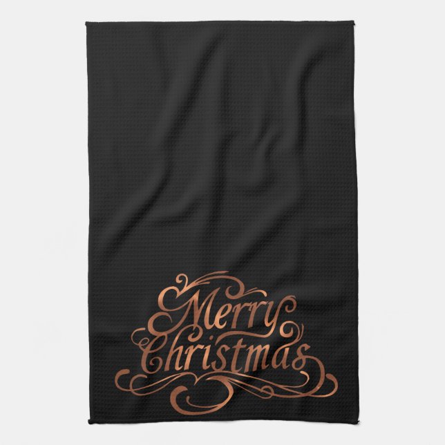 Kupfer-Look Merry Weihnachtsgeschenk Küchentuch (Vertikal)
