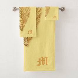 Kupfer Look Palm Leaf Badhandtuch Set