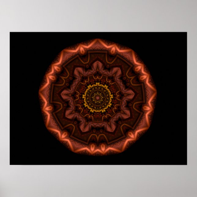 Kupfer Mandala Poster (Vorne)