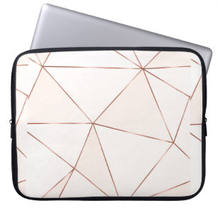 Kupfer metallische polygonale Textur mit Bronzegli Laptopschutzhülle