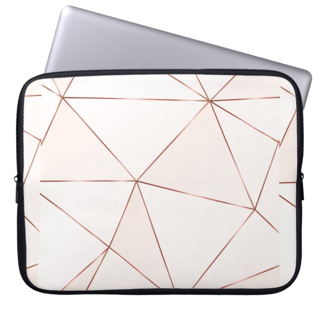 Kupfer metallische polygonale Textur mit Bronzegli Laptopschutzhülle (Vorderseite)