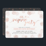 Kupfer | Moderne Überraschung 50. Geburtstagsparty Einladung<br><div class="desc">Feiern Sie Ihren besonderen Tag mit diesem stilvollen Design der Party Einladung mit einer schönen Typografie & Hintergrundmuster in Imitate Rose Gold Textur. Ideal für jedes Überraschungs-Party. Sie können den gesamten Text anpassen,  während Sie gewollt haben.</div>