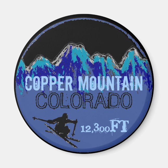 Kupfer Mountain Colorado blauer Skikartenmagnet Magnet (Vorne)