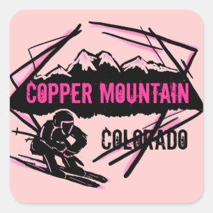 Kupfer Mountain Colorado Ski rosa Aufkleber