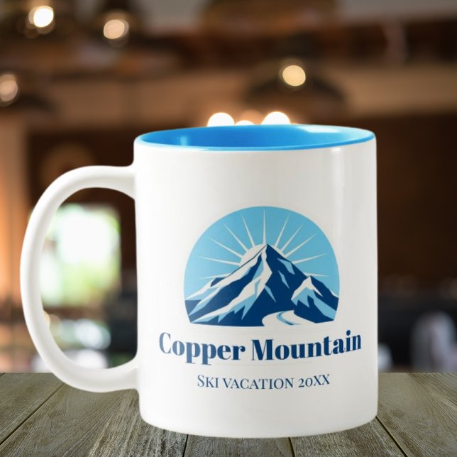Kupfer Mountain Colorado Skiurlaub Souvenir Zweifarbige Tasse (Von Creator hochgeladen)