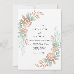 Kupfer-Natur-Boho-Hochzeit Einladung