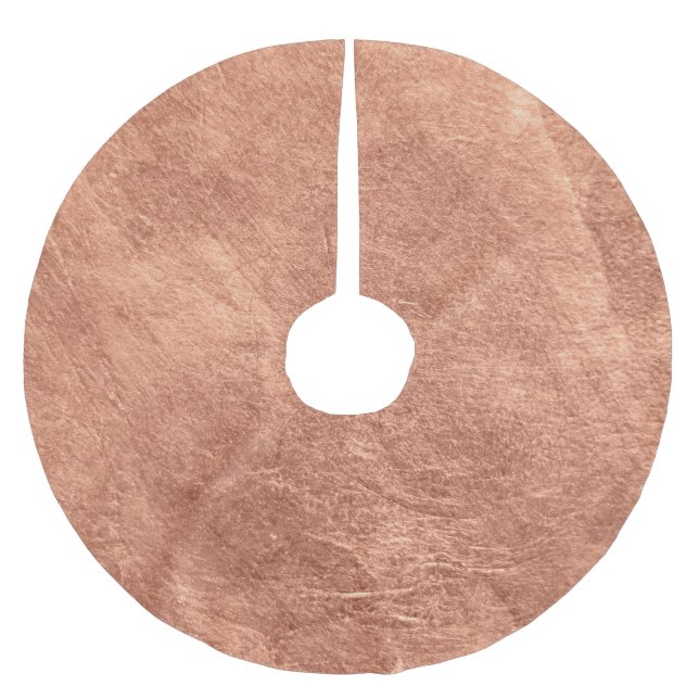 Kupfer-Oberfläche gebürstet, metallische Textur. Polyester Weihnachtsbaumdecke (Vorderseite)