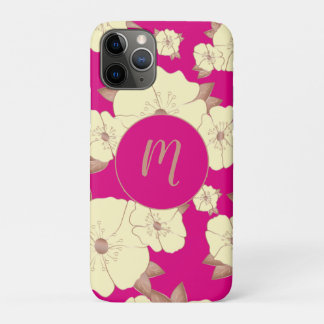 Kupfer Pastellgelbe Blüte auf Fuchsienuntergrund Case-Mate iPhone Hülle