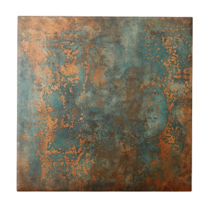 Kupfer-Patina-Metall-Optik Rustikal Fliese