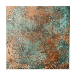 Kupfer Patina Metallic Rustikal Fliese