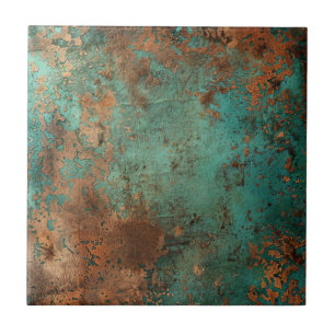 Kupfer Patina Metallic Rustikalisch Fliese