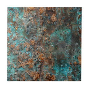 Kupfer-Patina mit distressed-Effekt Fliese