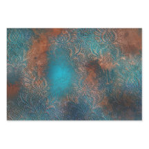 Kupfer Patina rostete Damask