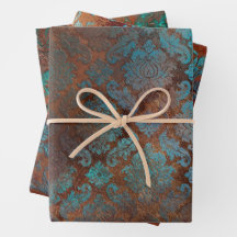 Kupfer Patina rostete Damask