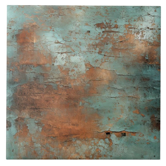 Kupfer Patina Rustic Metallic Fliese (Vorderseite)