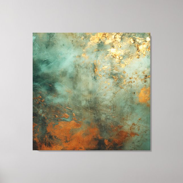 Kupfer Patina Rustic Metallic Leinwanddruck (Vorderseite)