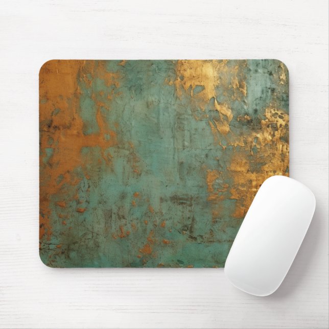 Kupfer Patina Rustic Metallic Mousepad (Mit Mouse)