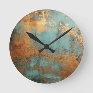 Kupfer Patina Rustic Runde Wanduhr