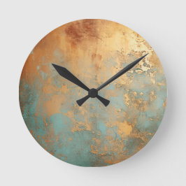 Kupfer Patina Rustic Runde Wanduhr