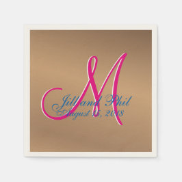 Kupfer Pecan Bronze Light 3d Monogram Serviette