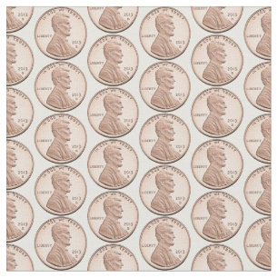 Kupfer-Penny-Münzmuster – Lincoln-Cent-Design Stoff