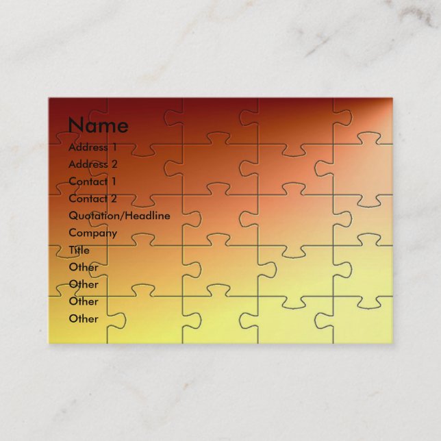 Kupfer-Puzzle-Visitenkarte Visitenkarte (Vorderseite)