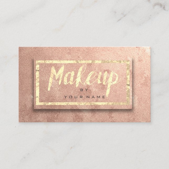 Kupfer-Rose Gold Blush Schönheit Makeup Künstlerze Visitenkarte (Vorderseite)