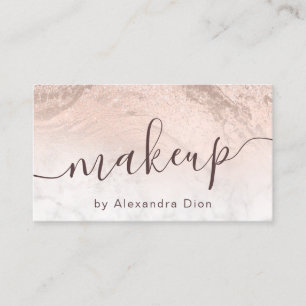 Kupfer Rose Gold Glitzer Marmor Makeup Künstler Visitenkarte