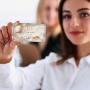 Kupfer Rose Gold Gray Marble Glam Vip Visitenkarte