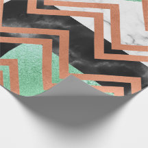 Kupfer Rose Gold Marmor Carrara Zickzack Schwarze