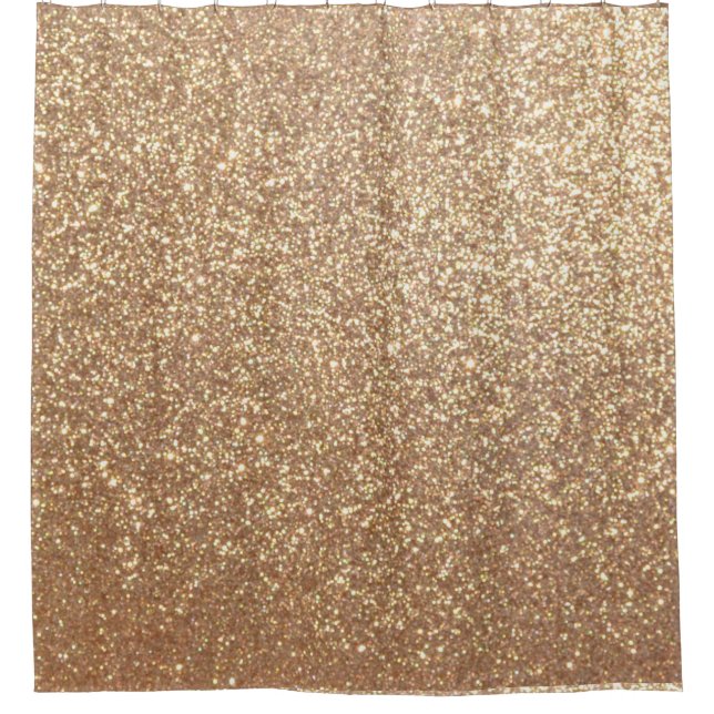 Kupfer-Rose Gold Metallischer Glitzer Duschvorhang (Vorderseite)