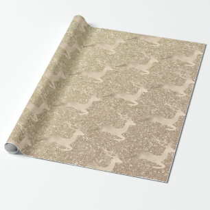 Kupfer-Rose Gold Weihnachtsrinder Muster Geschenkpapier