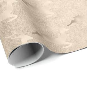Kupfer-Rose Gold Weihnachtsrinder Muster Geschenkpapier