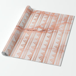 Kupfer-Rose Goldmarmor-Streifen Geschenkpapier