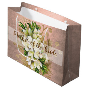 Kupfer-Roségold-Blumen-Mutter der Braut Große Geschenktüte