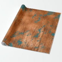 Kupfer Rost Aquamarin Patina Metallic Abstrakt Ele