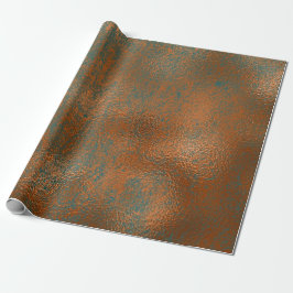 Kupfer Rost Blue Patina Metallic Abstrakt Aquamari Geschenkpapier