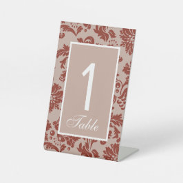 Kupfer-Rost-Damast Hochzeit Sockelschild