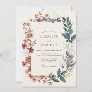 Kupfer-Schiefer-Beeren-Hochzeit Einladung