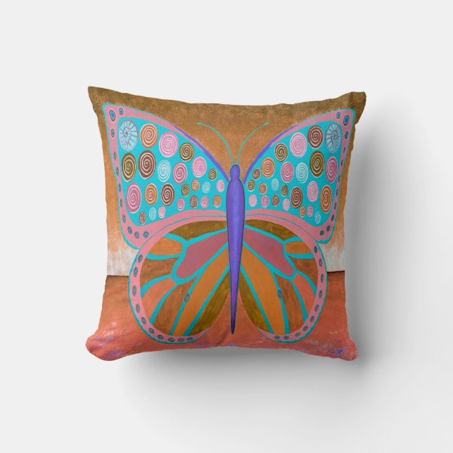 Kupfer-Schmetterling-Kissen Kissen (Vorderseite)