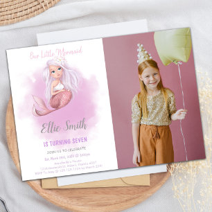 Kupfer-Schwanz Mermaid Birthday Einladungen w Foto