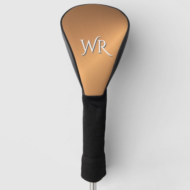 Kupfer Shine Persönliche Initialen Golf Headcover (Vorderseite)