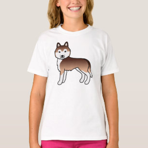 Kupfer Siberischer Husky Niedlicher Cartoon Dog T  T-Shirt