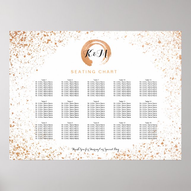 Kupfer-Spray-Hochzeitsstift Poster (Vorne)