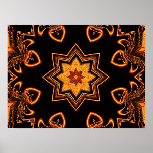 Kupfer Star Kaleidoskop Poster (Vorne)
