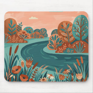 Kupfer-Teal-Flussufer-Wiesen-Mauspad Mousepad