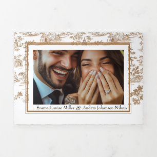 Kupfer-Toile, Dreifache Hochzeit Dreifach Gefaltete Karte